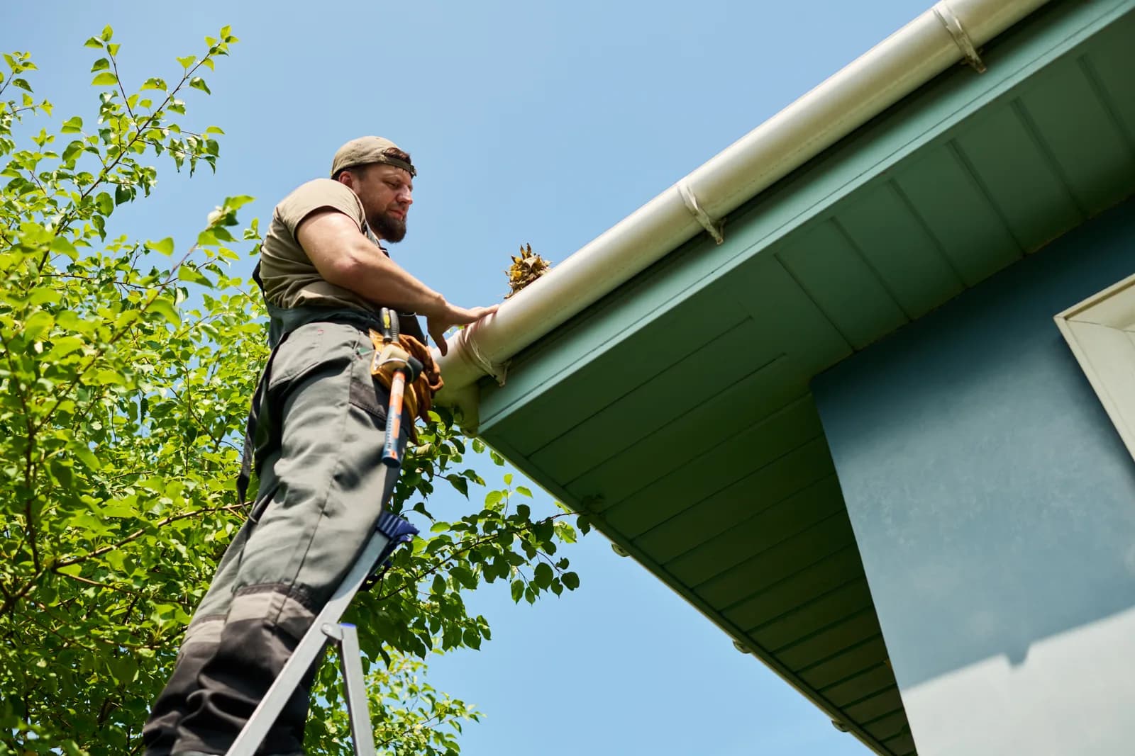 Bayview Gutter Cleaning San Leandro professional ladder work